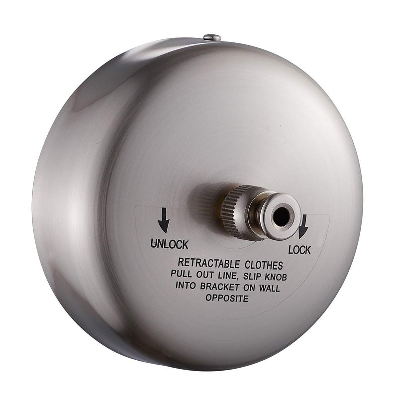 JOOM Retractable Clothesline Stainless Steel Heavy Duty 9Feet(MAX) for Hanging Drying in Bathroom Laundry Hotels, Chrome Finish,Round Style (Brushed Nickel) - Image 1